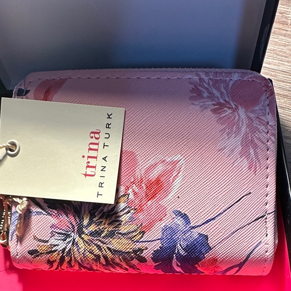 Trina Turk Handbags - Trina Turk Pink and Blue Floral Wallet